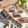 WADORN 8 Yards 4 Styles Ethnic Style Double-Sided Flower Polyester Ribbon DIY-WR0003-58-4