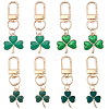 20Pcs 4 Styles Clover Alloy Enamel & Glitter Powder Pendant Decorations HJEW-CP00088-1
