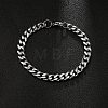 201 Stainless Steel Curb Chain Bracelets with Lobster Claw Clasps for Men BJEW-P316-01A-P-3