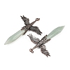 Natural Green Aventurine Faceted Pointed Bullet Shaped Big Pendants G-T145-01R-02-3