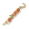 3Pcs 3 Styles Natural Carnelian Faceted Round Beaded Pendants PALLOY-JF03604-01-4