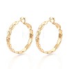 Oval Brass Hoop Earrings EJEW-T047-97G-1