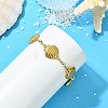 304 Stainless Steel Shell Shape Link Chain Bracelets for Women BJEW-JB13850-2
