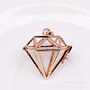 Brass Bead Cage Pendants BECA-PW0001-06A-1