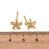 Brass Micro Pave Cubic Zirconia Stud Earrings for Women EJEW-F418-20G-5