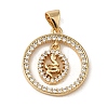 Brass Micro Pave Cubic Zirconia Pendants KK-R162-032B-G-1