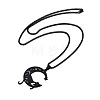 201 Stainless Steel Hollow Moon Cat Shaped Pendant Box Chain Necklaces NJEW-M010-06-2
