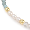 Natural Apatite & Quartz Crystal & Cultured Freshwater Pearl Beaded Bracelets for Women BJEW-JB13713-2