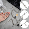 4Pcs 4 Styles Alloy Rhinestone Chain Brooch & Keychain with Iron Split Key Rings & Acrylic & Brass Chain Purse Chains HJEW-PH02616-3