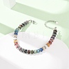 Chakra Dyed Natural Lava Rock Heishi Beaded Bracelets GG-CBA922D-02-3