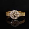 Brass Micro Pave Clear Cubic Zirconia Bangles for Women FS-WGA7409-10-1