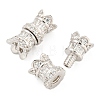 925 Sterling Silver Micro Pave Cubic Zirconia Screw Clasps STER-U001-04A-P-2
