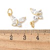 Brass Micro Pave Clear Cubic Zirconia Pendants KK-Q031-46G-02-3