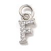 Initial Letter Brass with Cubic Zirconia Charms KK-Q814-26F-P-1