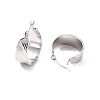 Non-Tarnish 304 Stainless Steel Thick Hoop Earrings for Women LS-EJEW-P198-04P-2