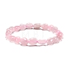 Natural Rose Quartz Bead Stretch Bracelets LS-BJEW-K213-01-2