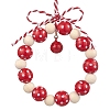 Wreath Wood Beads Pendant Decorations HJEW-TA00302-1
