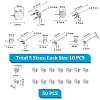 Unicraftale 50Pcs 5 Style 304 Stainless Steel Post Stud Earring Settings STAS-UN0053-91-3