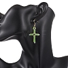 Cross Glass Beaded Dangle Earrings EJEW-MZ00706-5
