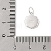 925 Sterling Silver Enamel Flat Round with Heart Charms with Jump Rings and 925 Stamp STER-D288-04S-01-3