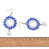Brass Glass Beads Dangle Earrings EJEW-MZ00764-01-4