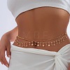 Alloy Crystal Rhinestone Double Layer Tassel Waist Chains for Women WGDE704-02-1