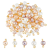 Natural Cultured Freshwater Pearl Connector Charms PALLOY-FH00006-1