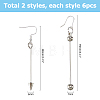 6 Pairs 3 Styles Alloy Dangle Earrings EJEW-HS0001-41-2