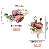 2Pcs 2 Style Silk Imitation Rose Corsage Boutonniere AJEW-CP0001-60-2
