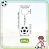 30Pcs Sports Theme Silicone Keychains KEYC-GA0001-59-2