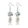 Shell Alloy Pendant Dangle Earrings for Women EJEW-JE07464-3