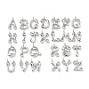 26Pcs 26 Styles Rack Plating Brass Micro Pave Cubic Zirconia Pendants KK-P247-09P-1