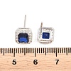 Square Brass Micro Pave Cubic Zirconia Stud Earrings EJEW-Z164-22P-6