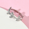 304 Stainless Steel Cuff Open Rings for Women RJEW-L341-02F-P-3