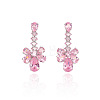 Brass Micro Pave Cubic Zirconia Pendant Necklaces & Stud Dangle Earrings Sets for Women WG2183E-01-5