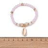 Bohemian Resin & Alloy & Glass Beads & Shell & Plastic Pearls Beaded Stretch Bracelets BJEW-Z169-01F-4