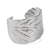 Leaf 304 Stainless Steel Bangles for Women BJEW-B104-09P-2