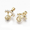 Brass Micro Pave Clear Cubic Zirconia Peg Bails Charms KK-R117-012-NF-2