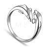 SHEGRACE Newest Vogue Design Dolphin 925 Sterling Silver Cuff Rings JR27A-1