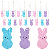 Olycraft 3 Bags 3 Colors Easter Theme Wooden Pendant Decorations HJEW-OC0001-32-1