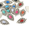 16Pcs 8 Styles Alloy Resin Imitation Gemstone Pendants RESI-TA0001-51-13