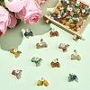60Pcs 6 Colors Natural Malaysia Jade & Acrylic Pendants PALLOY-YW00170-5