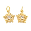 Rack Plating Brass Micro Pave Clear Cubic Zirconia Pendants LS-KK-B093-04B-G-1