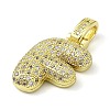 Brass Micro Pave Clear Cubic Zirconia Pendants KK-M279-01G-F-2