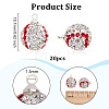 20Pcs Round Polymer Clay Rhinestone Pendants PALLOY-OC00048-2