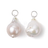 Natural Baroque Pearl Keshi Pearl Pendants PALLOY-JF05005-1