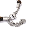 Natural Tiger Eye & Synthetic Magnetic Hematite Anchor Beaded Bracelet BJEW-P339-01P-04-3