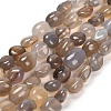 Natural Grey Agate Beads Strands G-P568-C17-01-2