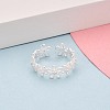 925 Sterling Silver Micro Pave Clear Cubic Zirconia Open Cuff Rings for Women STER-N016-151S-3