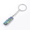 Rainbow Plated Natural Crystal Quartz Keychain KEYC-S252-16-3